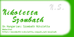 nikoletta szombath business card